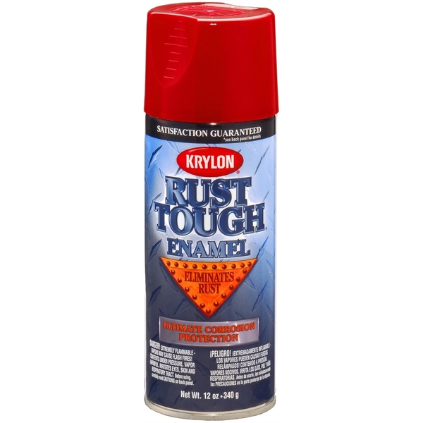 Krylon Rust Tough Enamel Paint, Cherry Red, 12 oz Can, One Coat Coverage, Low Odor RTA9230